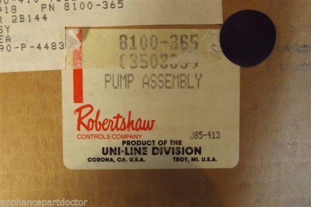 WHIRLPOOL ROBERTSHAW WASHER 8100-365 WATER DRAIN PUMP NEW IN BOX WHIRLPOOL ROBERTSHAW WASHER 8100-365 WATER DRAIN PUMP NEW IN BOX